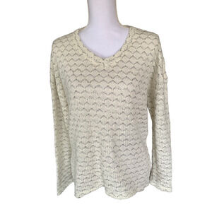 Kut From The Kloth Sweater Top Women's Size Small Long Sleeve Off White Gray